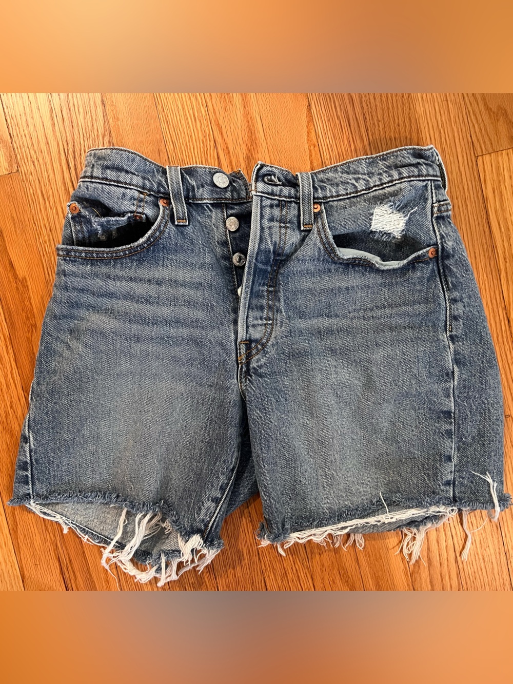 501 Levi's High-Rise Cutoff Denim Shorts